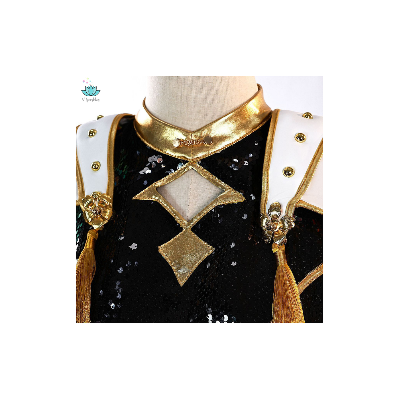 Zoey Golden Black Costume Shiny for Kids KPop Demon Hunters Inspired Cosplay for Girls