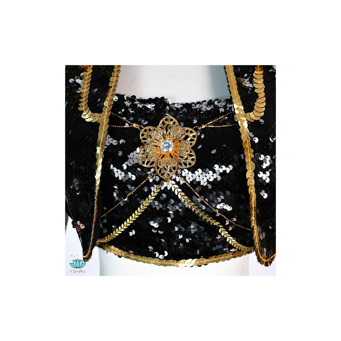 Mira Golden Black Costume for Kids Shiny KPop Demon Hunters Inspired Cosplay for Girls