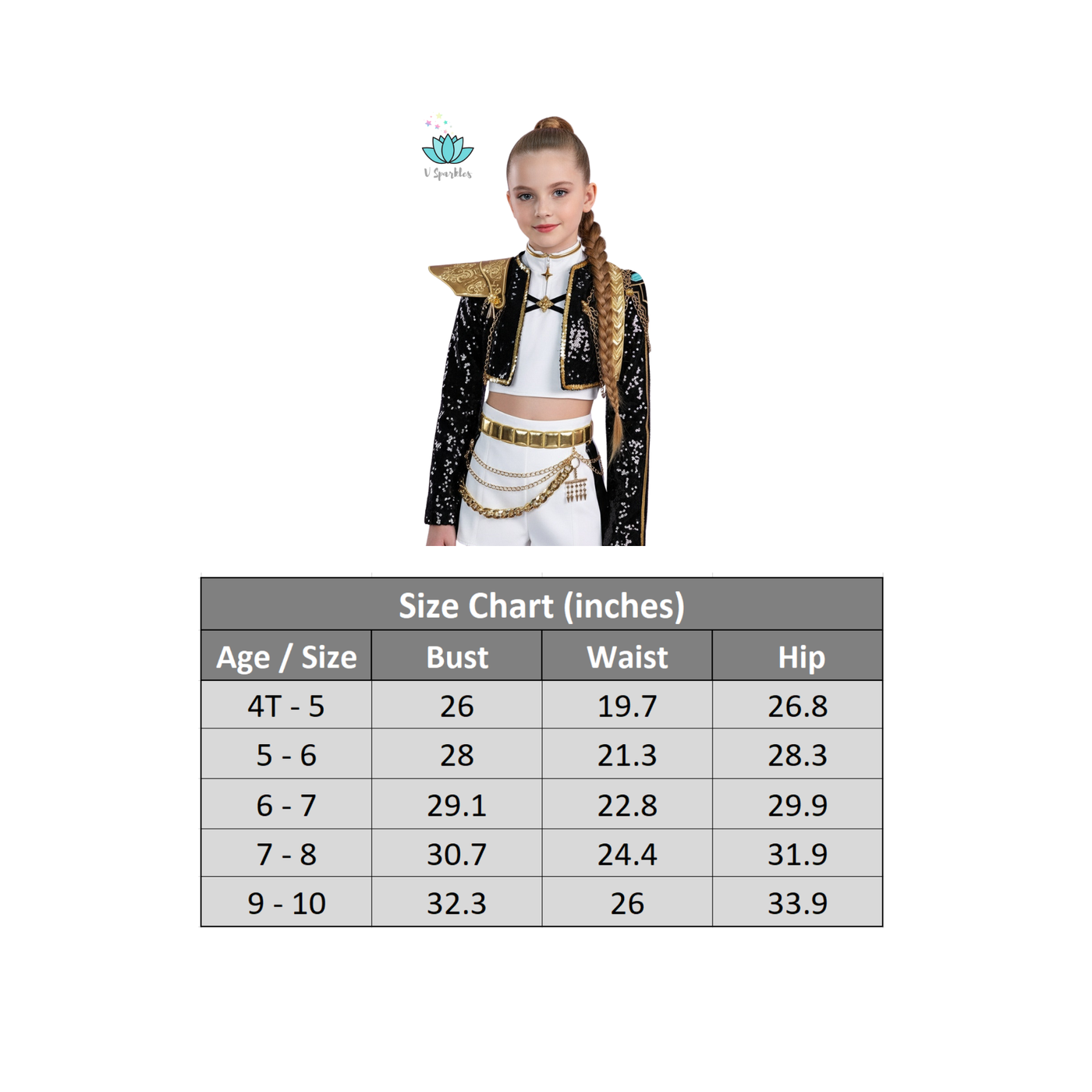 Rumi Golden Black Costume for Kids Shiny KPop Demon Hunters Inspired Cosplay for Girls