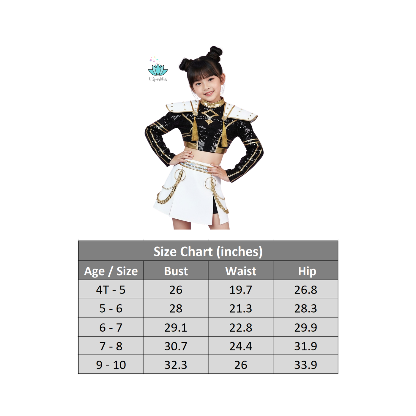 Zoey Golden Black Costume Shiny for Kids KPop Demon Hunters Inspired Cosplay for Girls