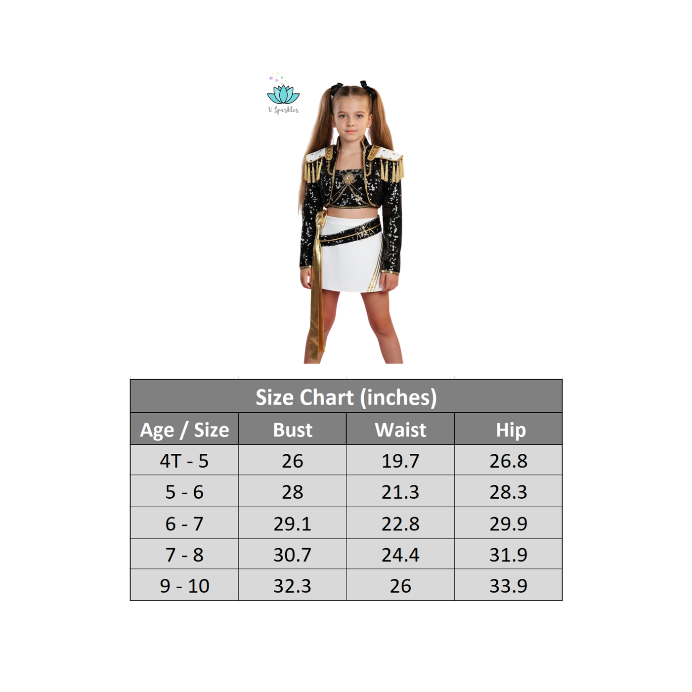 Mira Golden Black Costume for Kids Shiny KPop Demon Hunters Inspired Cosplay for Girls