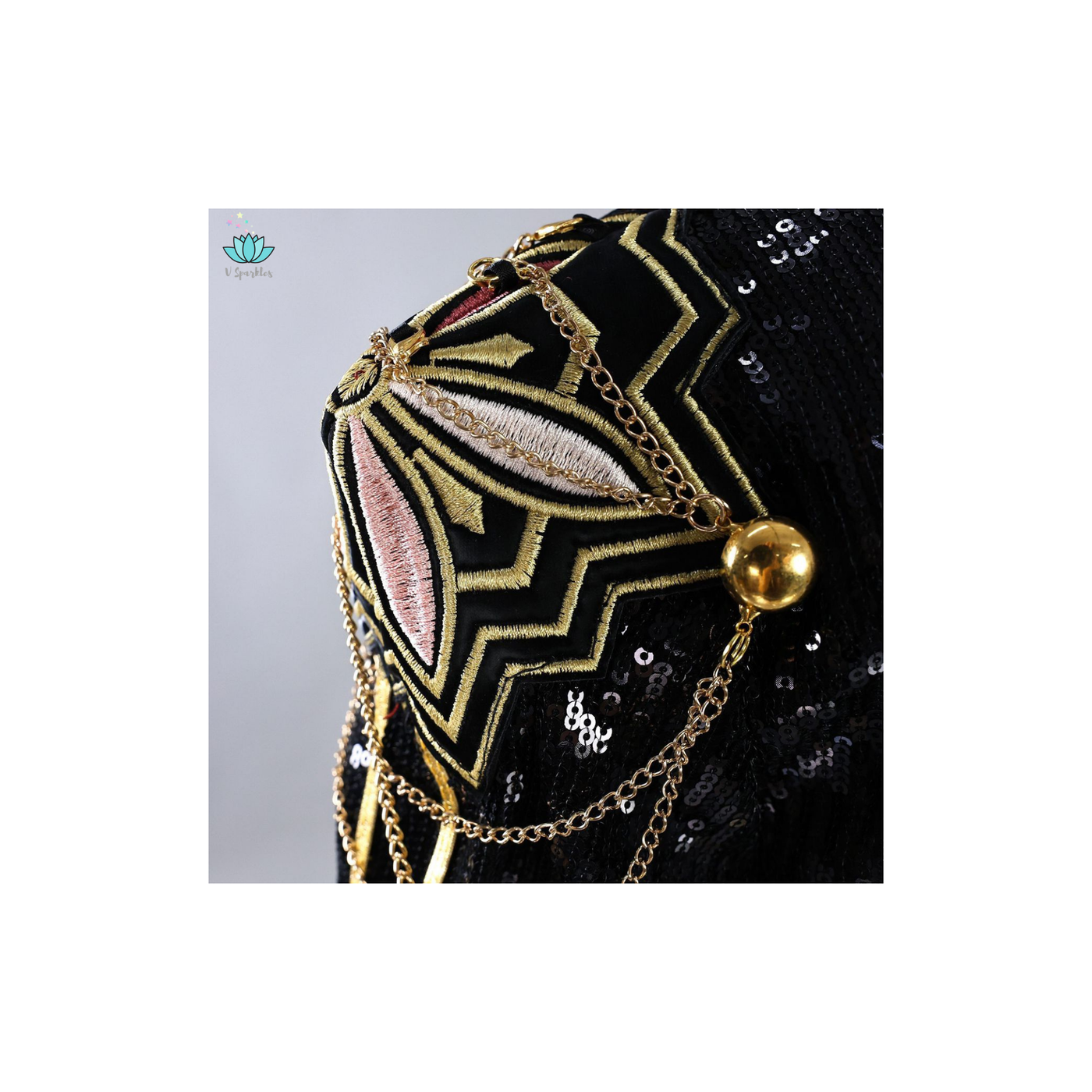 Rumi Golden Black Costume for Kids Shiny KPop Demon Hunters Inspired Cosplay for Girls