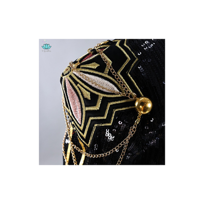 Rumi Golden Black Costume for Kids Shiny KPop Demon Hunters Inspired Cosplay for Girls