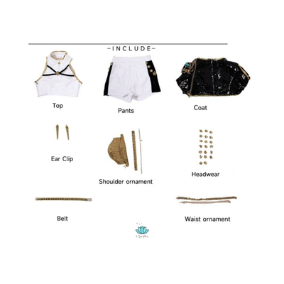 Rumi Golden Black Costume for Kids Shiny KPop Demon Hunters Inspired Cosplay for Girls