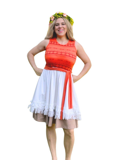 Gift for Disney Fans - Moana-Inspired Dress: This island princess dress is a stylish and thoughtful gift for Disney lovers, perfect for casual outings or Disneybounding at the parks.