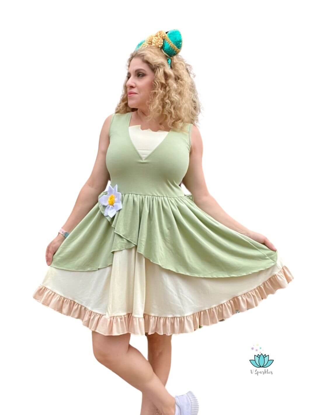 Lily Pad Princess the Frog Dress for Adults with Plus Size Options