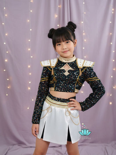 Zoey Black Cosplay Outfit KPop Demon Hunters Inspired Costume for Kids