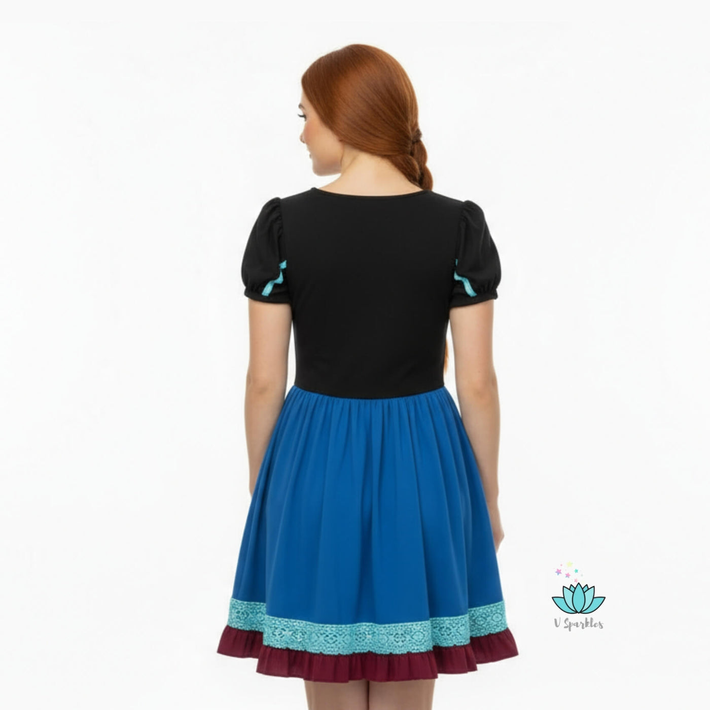 Ice Queen Sister Blue Princess Dress for Adults