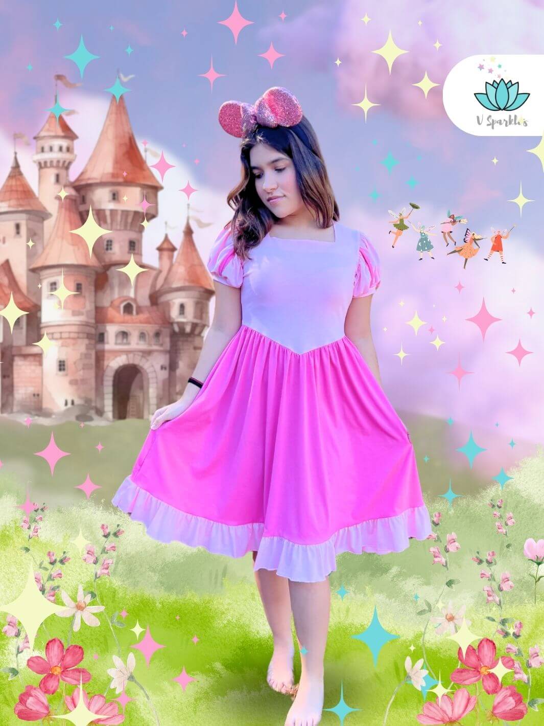 Adult pink princess dress clearance