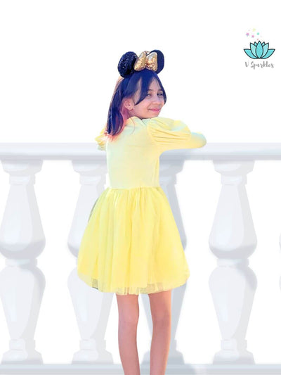 Belle Birthday Dress for Girls: Celebrate in style with this enchanting Belle birthday dress, perfect for any young fan of Disney's Beauty and the Beast.