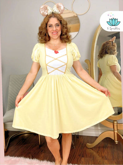 Belle Halloween Costume for Adults: This elegant Belle costume is ideal for Halloween, bringing the beloved character to life with its iconic design and fairy-tale appeal.