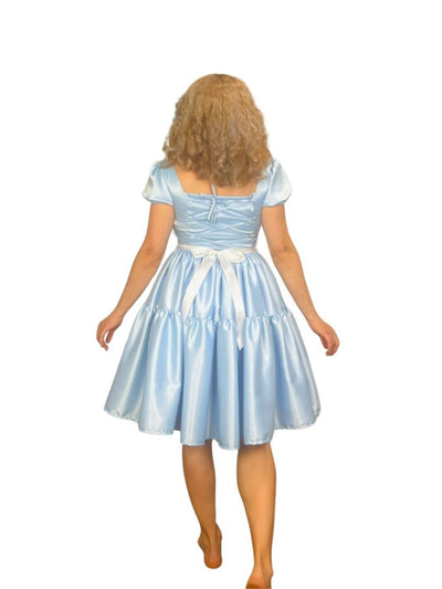 Red Rose Beauty Village Girl Dress-Up Overskirt for Women – Matching Mother and Daughter Outfit – Create a magical matching mother and daughter Disneybounding look with this Belle village girl-inspired overskirt. Ideal for themed events or Halloween. Available in mid-size and plus-size options