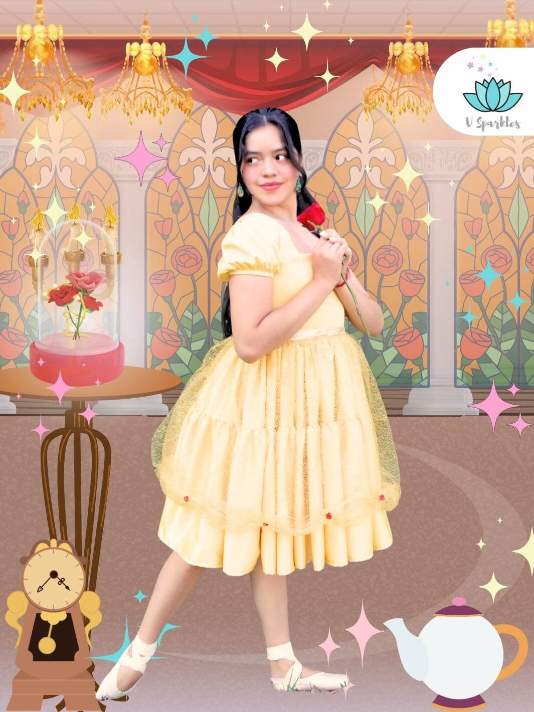 Base Yellow Twirl Dress for Women – Belle-Inspired Disneybounding Dress – This elegant yellow base twirl dress is perfect for transforming into a Belle-inspired princess. Ideal for Disneybounding, Halloween costumes, or themed holiday events. Available in mid-size and plus-size options.