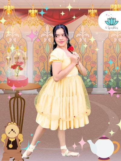 Base Yellow Twirl Dress for Women – Belle-Inspired Disneybounding Dress – This elegant yellow base twirl dress is perfect for transforming into a Belle-inspired princess. Ideal for Disneybounding, Halloween costumes, or themed holiday events. Available in mid-size and plus-size options.