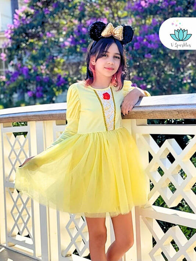 Belle Halloween Costume for Girls: This elegant Belle dress makes a fantastic Halloween costume, with its twirl-worthy design and royal charm.