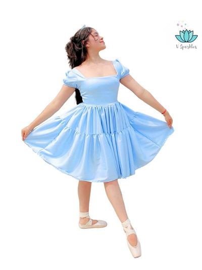 Base Blue Twirl Dress for Women – Matching Mother and Daughter Outfit – Create a magical matching mother and daughter Disneybounding look with this Cinderella-inspired base blue twirl dress for adults. Perfect for Halloween costumes, holiday events, or special occasions. Available in mid-size and plus-size options.