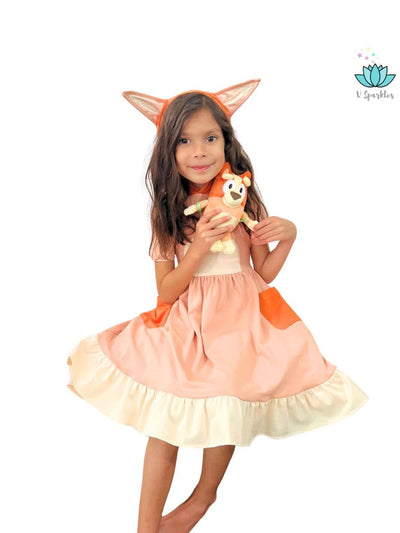 Vibrant Bingo-inspired kids' Disneybounding outfit, perfect for Halloween costumes, birthday parties, or dress to impress. A magical choice for play pretend and dress up games.