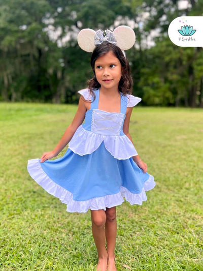 Cinderella Dress-Up Game Outfit: A classic Cinderella-inspired dress for kids, ideal for dress-up games and Disneybounding outfits. This elegant dress is perfect for little princesses who love to play pretend and imagine a magical fairytale world.