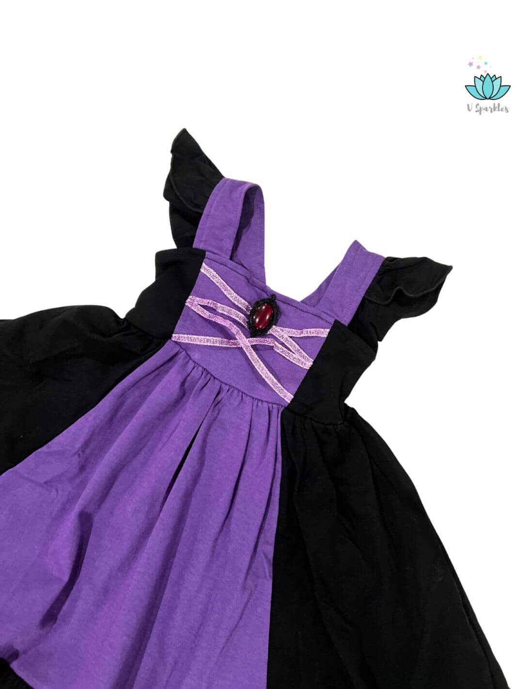 Evil Queen Cotton Dress for Kids: Cape Available as an Add-on
