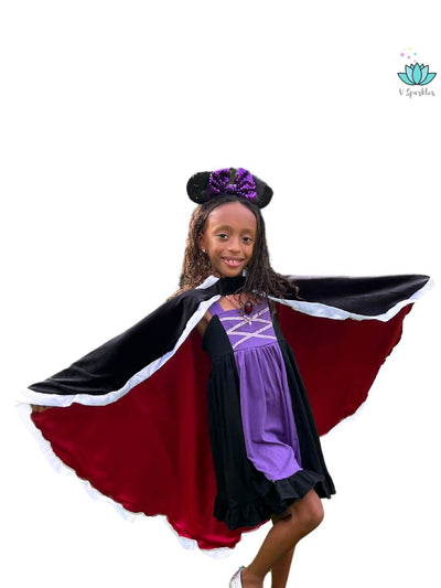 Evil Queen Cotton Dress for Kids: Cape Available as an Add-on