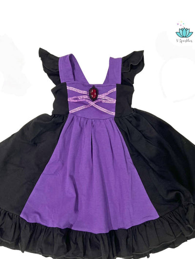 Evil Queen Cotton Dress for Kids: Cape Available as an Add-on