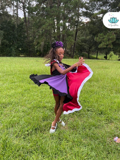 Evil Queen Cotton Dress for Kids: Cape Available as an Add-on