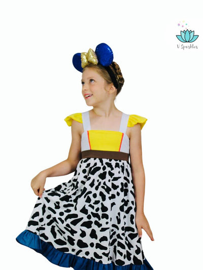"Jessie Disneybounding outfit for kids, great for play pretend, Halloween, or as a birthday dress. Stylish and fun, perfect for young fashionistas.