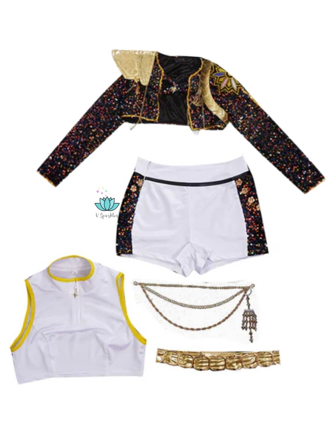 Rumi Black Cosplay Outfit Kpop Demon Hunters Inspired Costume for Kids