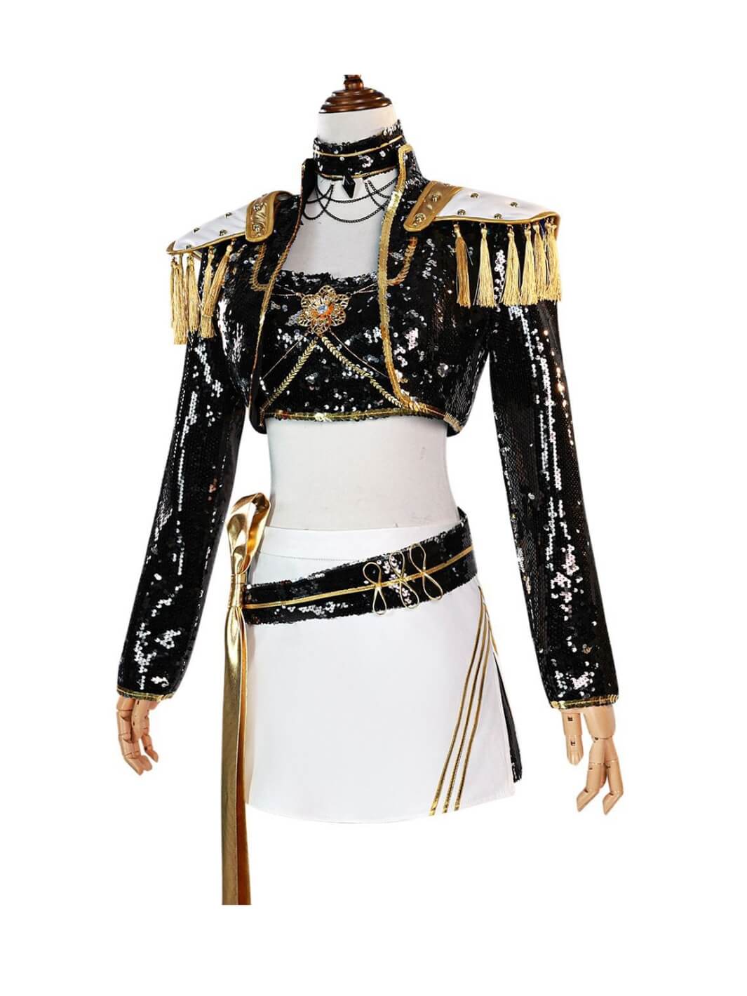 Mira Golden Black Costume for Kids Shiny KPop Demon Hunters Inspired Cosplay for Girls