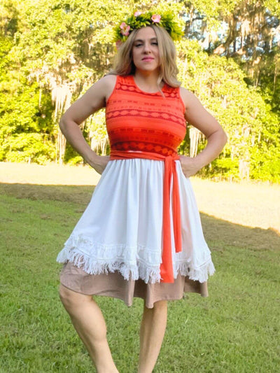 Moana Halloween Costume for Adults: Channel your inner adventurer with this Moana-inspired dress, ideal for Halloween, birthday celebrations, or any Disney-themed occasion.