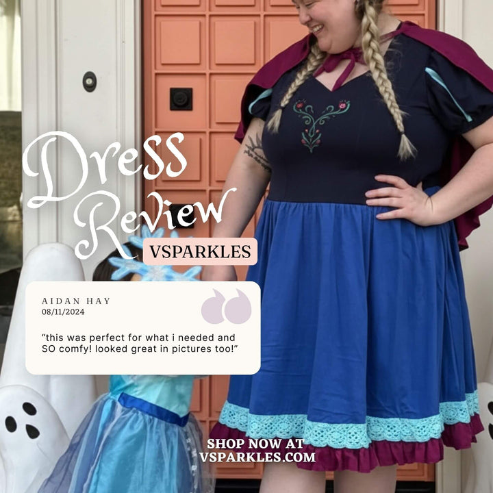 Anna Blue and Black Dress for Adult