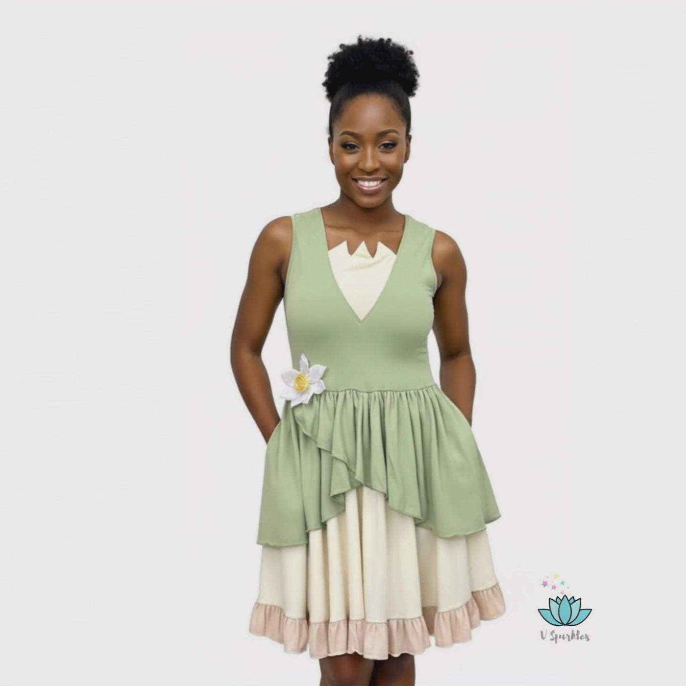 Lily Pad Princess the Frog Dress for Adults with Plus Size Options