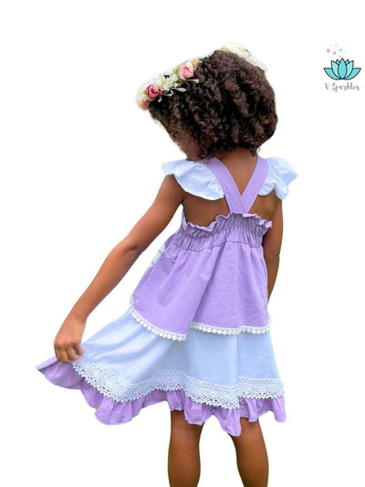 "Adorable Princess Sofia-themed kids' dress, perfect for dress-up games, Disneybound adventures, or a special birthday outfit for little princess fans.