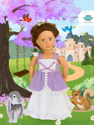"Princess Sofia-inspired doll dress, perfect for Disneybounding outfits or dress-up games. A magical choice for Halloween costumes, birthday dress, or a fashion gift.