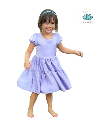 Base Purple Twirl Dress for Girls – Perfect for Disneybounding and Holiday Events – This Rapunzel-inspired purple twirl dress is ideal for little girls who love fairytales. Perfect for Disneybounding, birthday parties, and holiday celebrations.