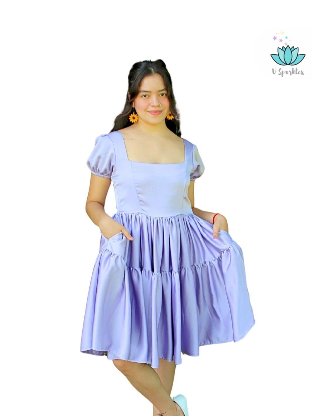 Base Purple Twirl Dress for Adults – Complete Rapunzel Transformation – Channel your inner Rapunzel with this stunning purple base twirl dress. Perfect for Disneybounding, Halloween parties, or holiday gatherings. Available in mid-size and plus-size options.