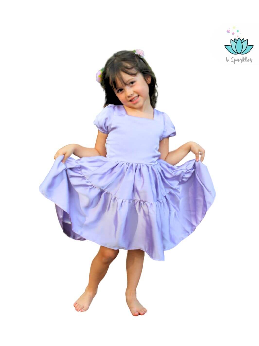 Base Purple Twirl Dress for Kids – Ideal for Disneybounding and Special Occasions – This Rapunzel-inspired purple twirl dress is perfect for toddlers and young girls attending Disneybounding adventures, holiday events, or birthday parties.