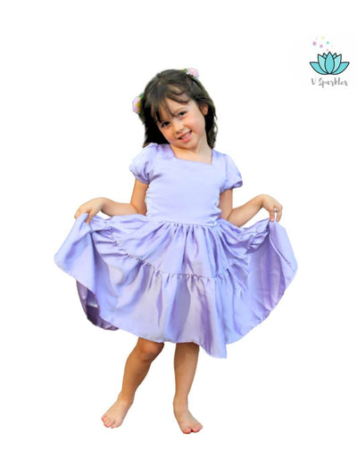 Base Purple Twirl Dress for Kids – Ideal for Disneybounding and Special Occasions – This Rapunzel-inspired purple twirl dress is perfect for toddlers and young girls attending Disneybounding adventures, holiday events, or birthday parties.