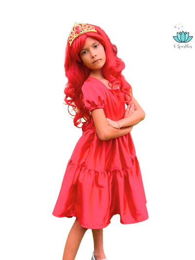 Red Hearts Queen Dress Set for Girls – Matching Mother and Daughter Outfit – Create a magical matching mother and daughter Disneybounding look with this Queen of Hearts-inspired red dress set for kids. Perfect for Halloween costumes or special occasions.