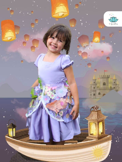 Base Purple Twirl Dress for Kids – Rapunzel Dress-Up and Pretend Play – This magical purple twirl dress is perfect for toddlers and young girls who love to dress up as Rapunzel. Ideal for Disneybounding, pretend play, and birthday celebrations.