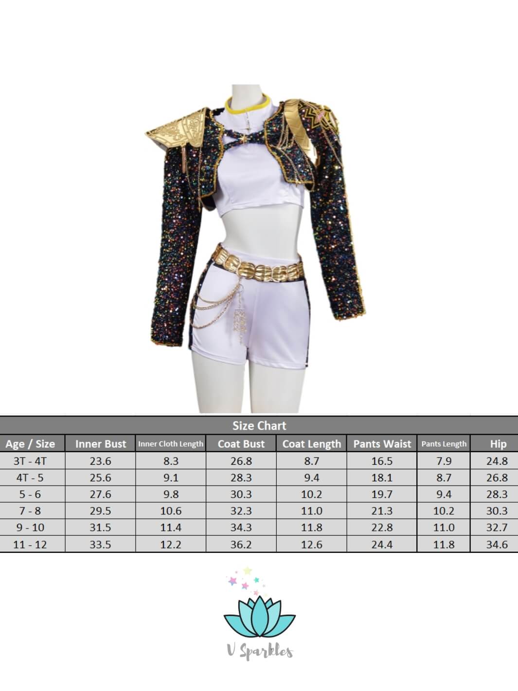 Rumi Black Cosplay Outfit Kpop Demon Hunters Inspired Costume for Kids