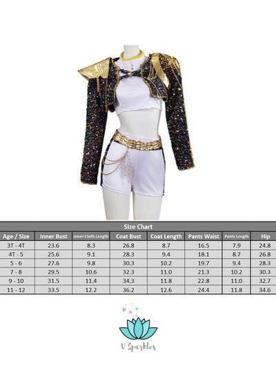 Rumi Black Cosplay Outfit Kpop Demon Hunters Inspired Costume for Kids