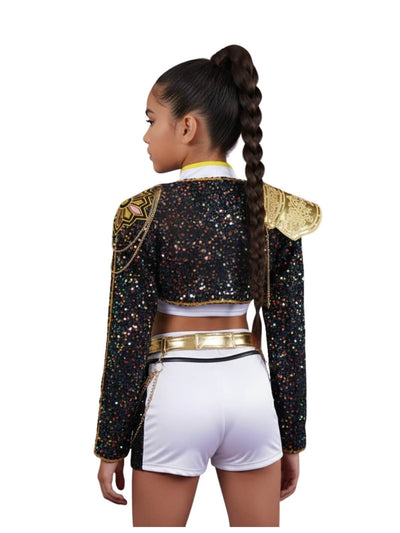 Rumi Black Cosplay Outfit Kpop Demon Hunters Inspired Costume for Kids