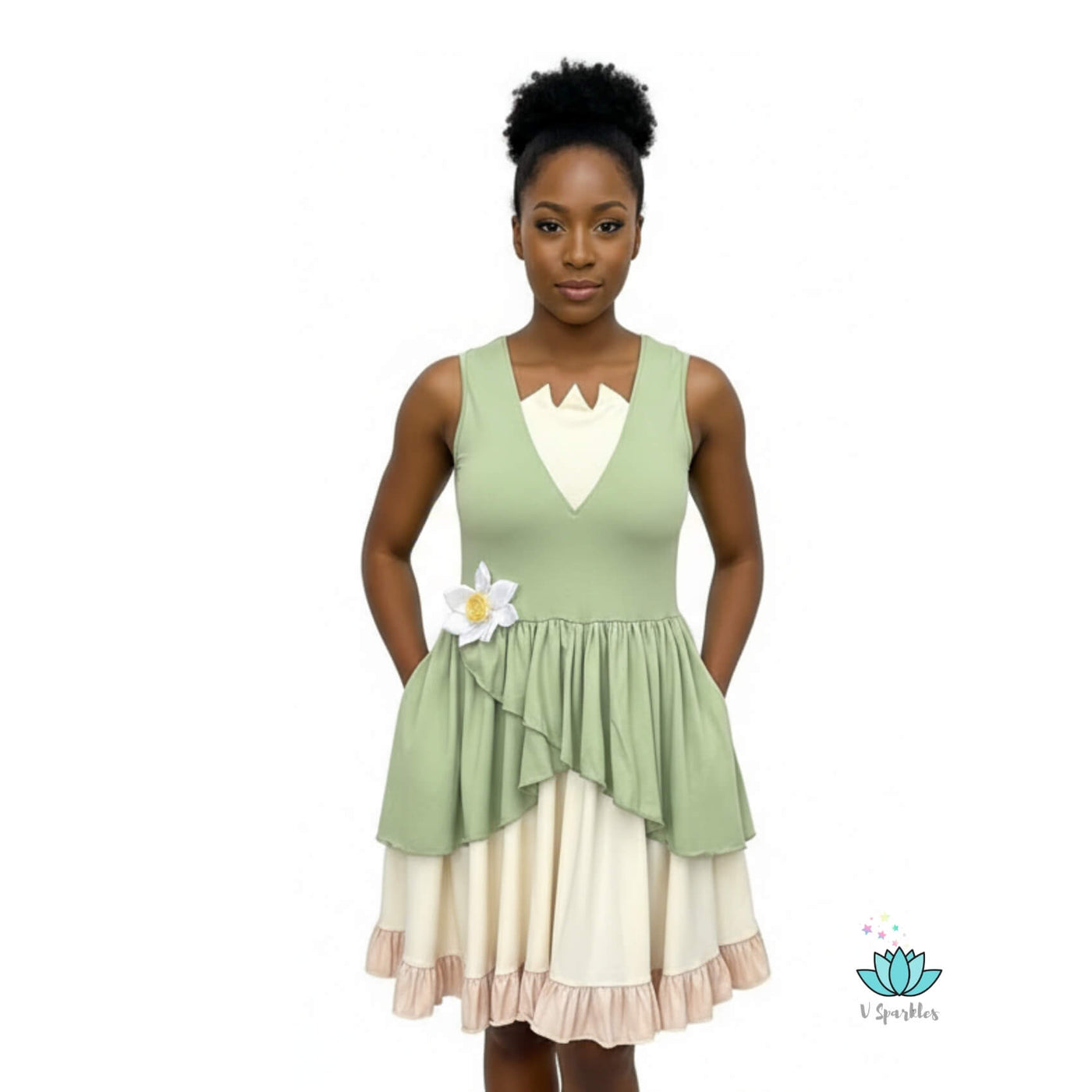 Lily Pad Princess and the Frog Princess Dress for Adults with Plus Size Option