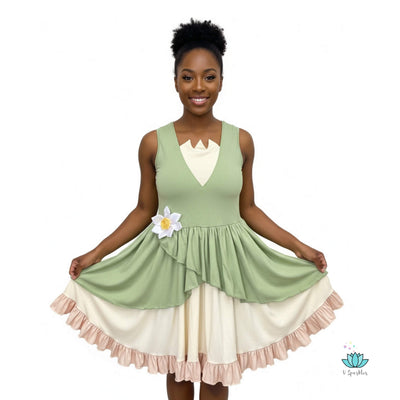 Lily Pad Princess and the Frog Princess Dress for Adults with Plus Size Option