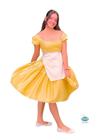 Lily Pad Princess Waitress Dress-Up Overskirt for Adults – Perfect for Halloween and Disneybounding – Channel your inner Princess Tiana with this magical waitress dress-up overskirt, perfect for Halloween parties, Disneybounding, and themed events. Available in mid-size and plus-size options.