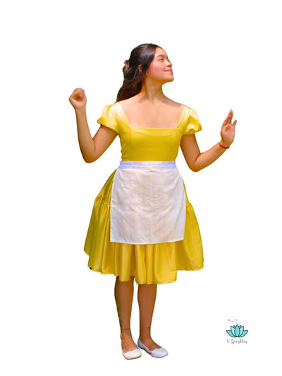 Lily Pad Princess Waitress Dress-Up Overskirt for Women – Matching Mother and Daughter Outfit – Create a magical matching mother and daughter Disneybounding look with this Princess Tiana-inspired waitress dress-up overskirt. Perfect for Halloween costumes or themed events. Available in mid-size and plus-size options.
