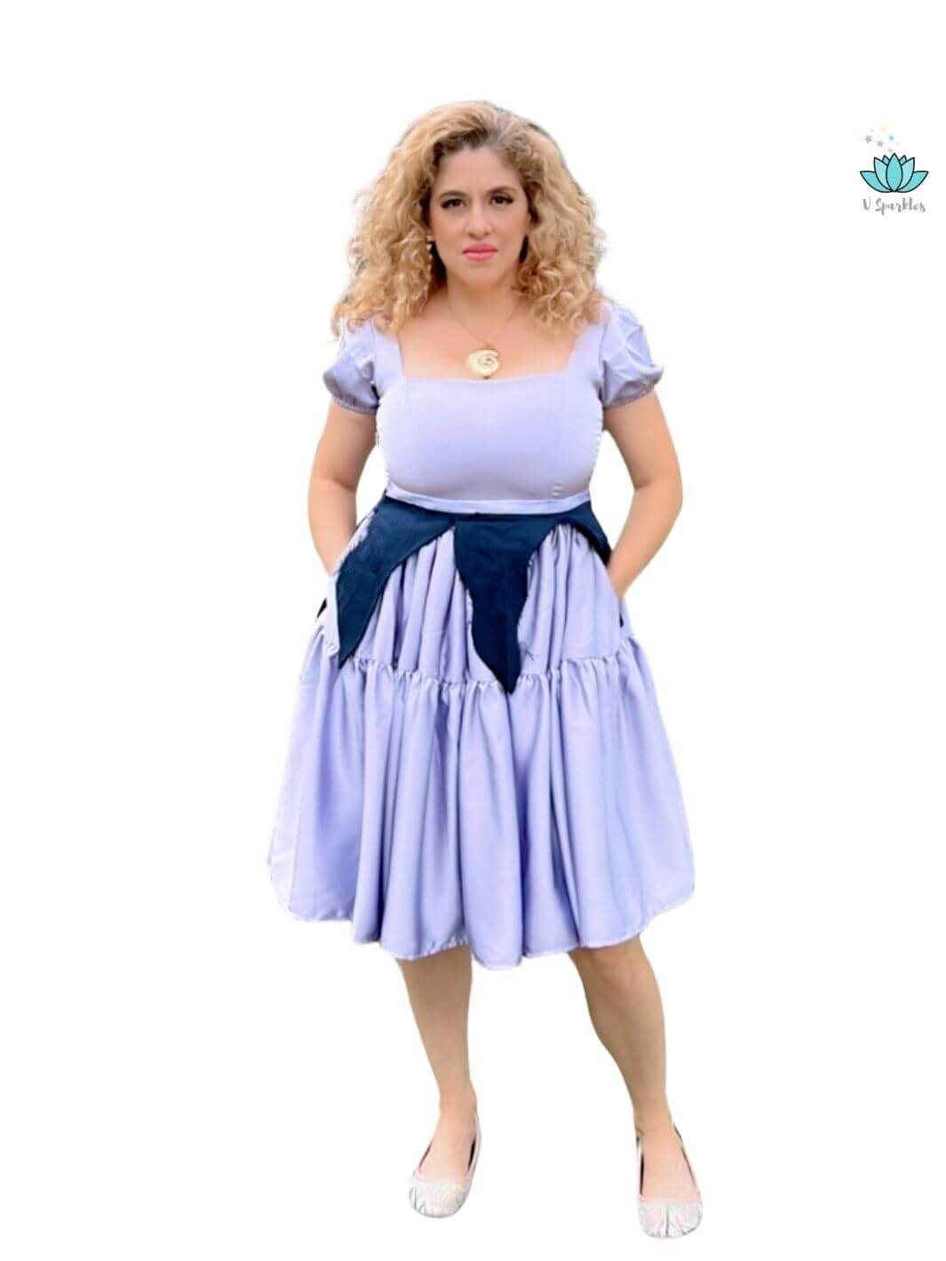 Sea Witch Villain Dress-Up Overskirt for Adults – Easy Ursula Costume Transformation – This sea witch-inspired overskirt offers an easy transformation into Ursula for adults attending Halloween or Disneybounding events. Available in mid-size and plus-size options.