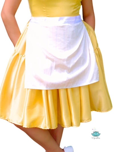 Lily Pad Princess Waitress Dress-Up Overskirt for Adults – Complete Princess Tiana Transformation – Pair this beautiful waitress-inspired overskirt with any base dress to channel Princess Tiana. Perfect for Disneybounding, Halloween parties, or holiday celebrations. Available in mid-size and plus-size options.