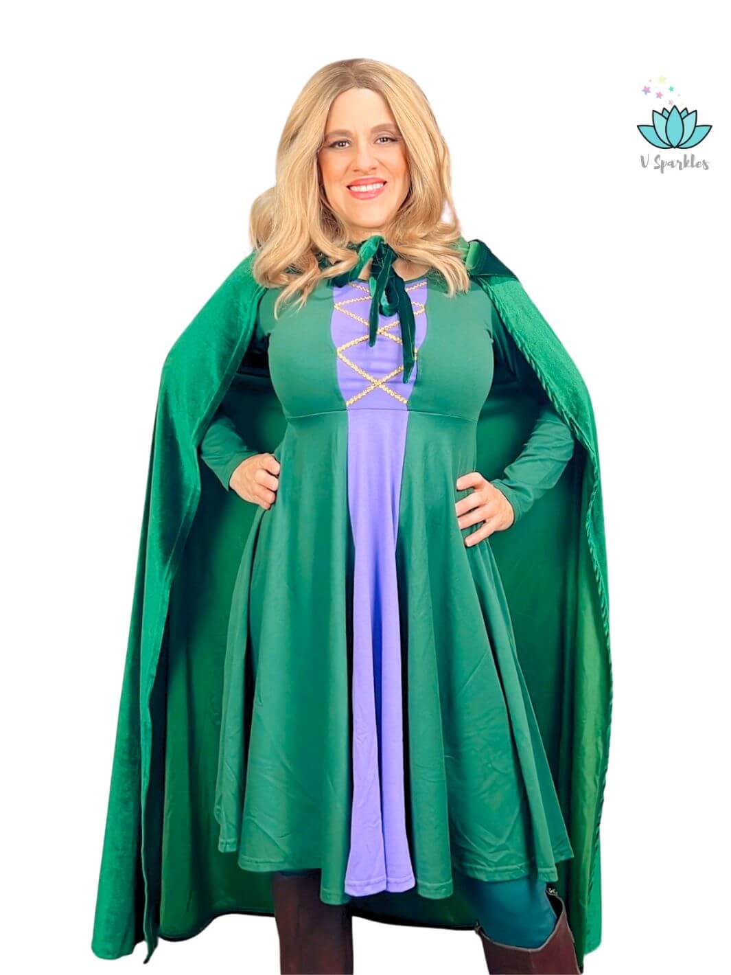 "Disneybounding as Winifred in this stylish green adult dress, perfect for Halloween costume parties or a magical birthday outfit to impress.